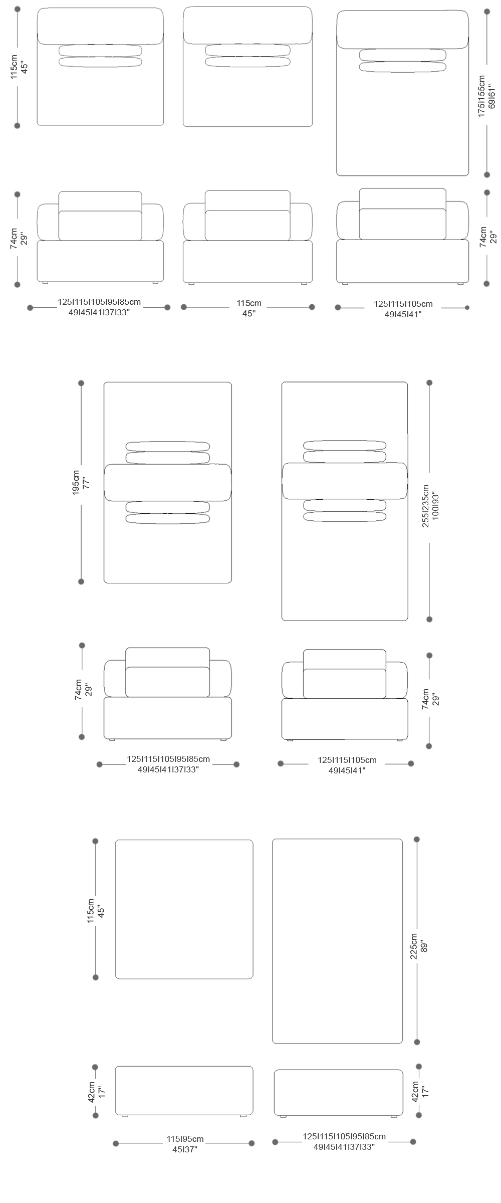 Image of the complete dimensions of the product